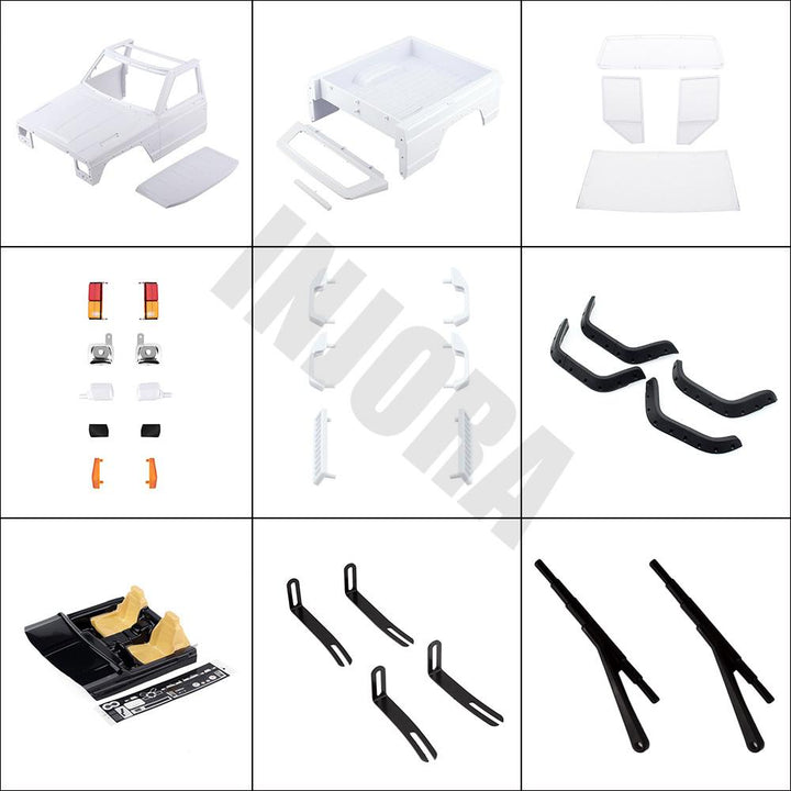 313mm/12.3" Wheelbase Pickup Truck Body Shell Kit for 1/10 RC Crawler