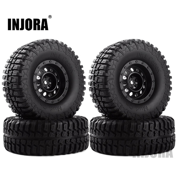 INJORA 4PCS/Set 1.9" 100*39mm Rubber Tires with Plastic Wheel Rims