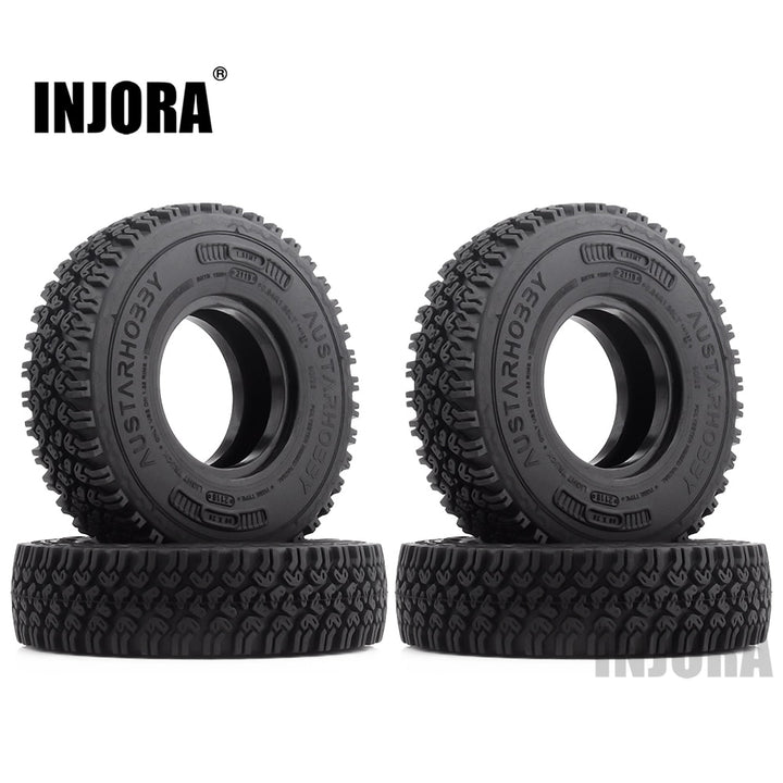 4PCS 1.55" 90*24mm Soft Rubber Terrain Wheel Tires for 1/10 RC Crawler