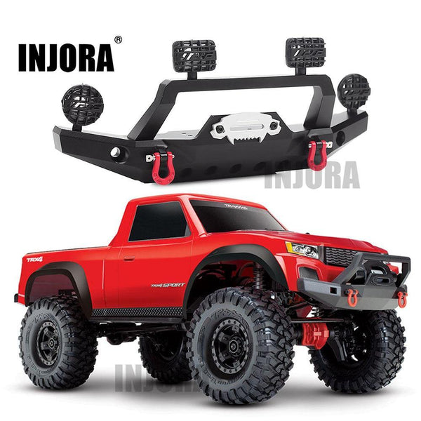 Metal Front Bumper with LED Light for Traxxas TRX-4 Sport 82024-4 - INJORA