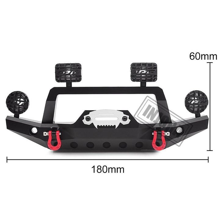 Metal Front Bumper with LED Light for Traxxas TRX-4 Sport 82024-4 - INJORA