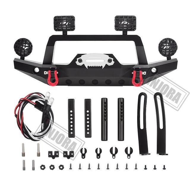 Metal Front Bumper with LED Light for Traxxas TRX-4 Sport 82024-4 - INJORA