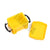 yellow Plastic Storage Box and its lifted lid