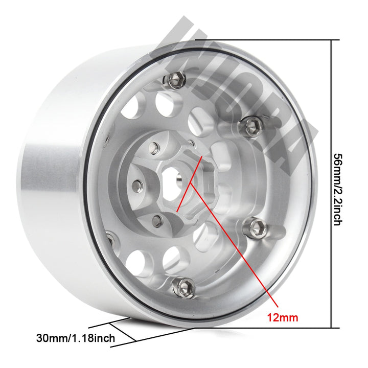 4PCS 1.9" Aluminum Alloy Beadlock Wheel Rims for 1/10 RC Crawler