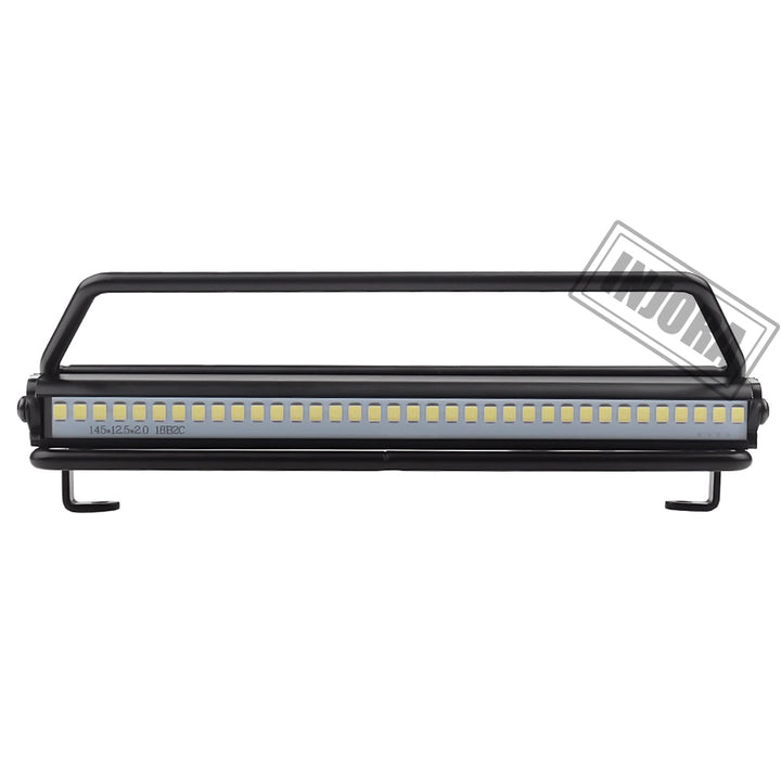 245*150mm Luggage Carrier Roof Rack with LED Light Bar for 1/10 RC Crawler