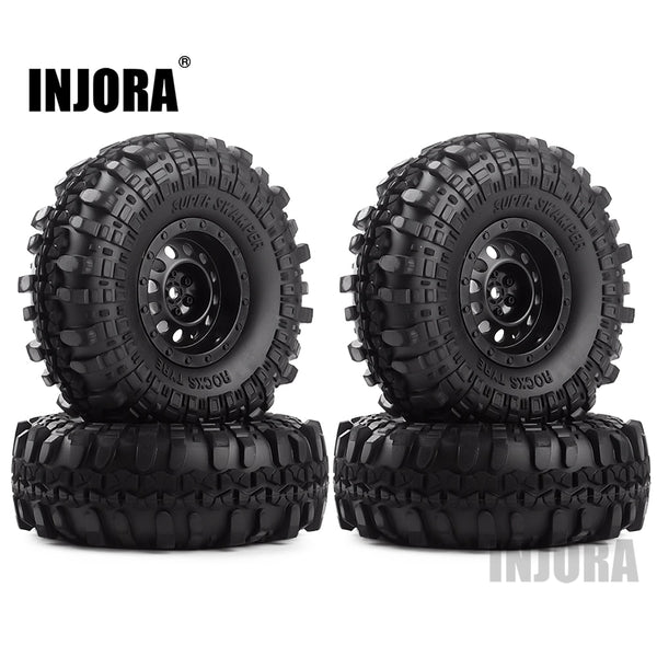 INJORA 4PCS/Set 1.9" 108*40mm Rubber Tires with Plastic Wheel Rims