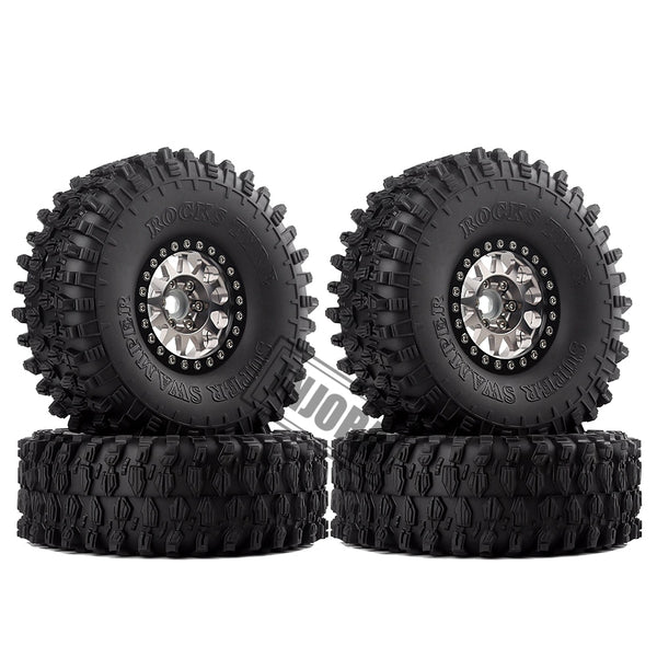 INJORA 4PCS/Set 1.9" 120*42mm Rubber Tires with Aluminum Wheel Rims