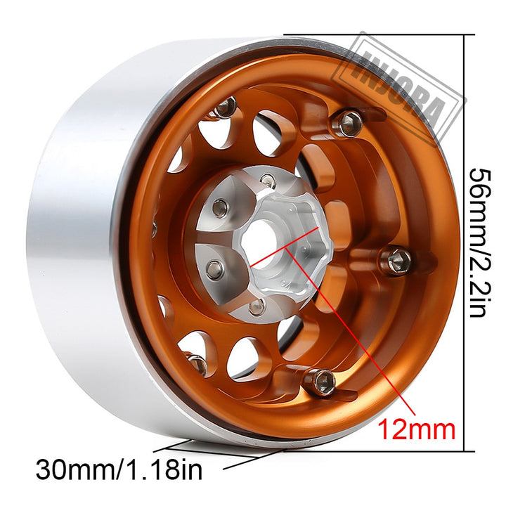 4PCS 1.9" Aluminum Alloy Beadlock Wheel Rims for 1/10 RC Crawler