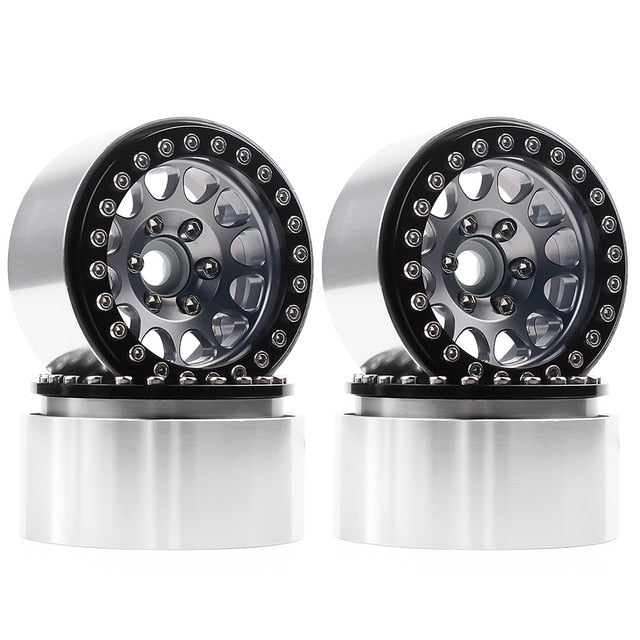 4PCS 1.9" Aluminum Alloy Beadlock Wheel Rims for 1/10 RC Crawler