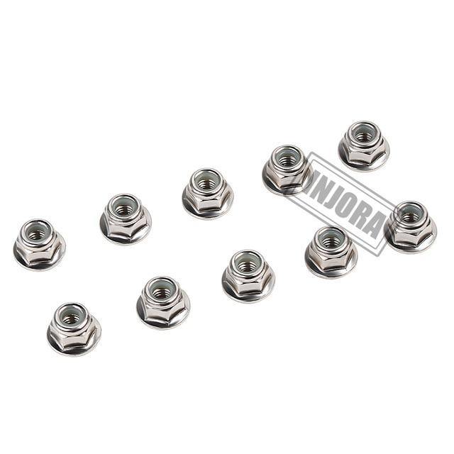 10PCS Silver Lock Nuts front