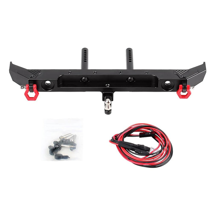 Metal Rear Bumper & Back Hitch Carrier Rack for SCX10 Jeep Wrangler - INJORA
