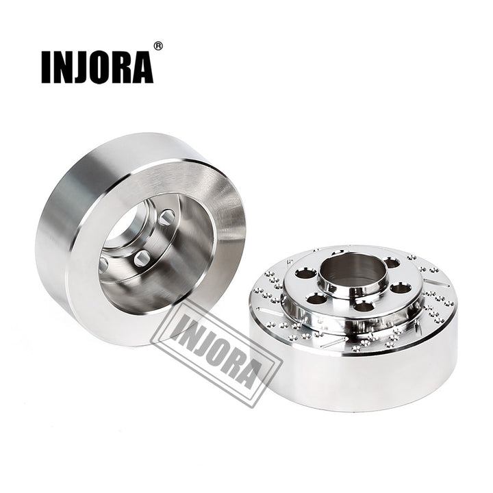 2PCS Silver Anodized Brass Brake Disc Weights for 1.9" 2.2" Wheels