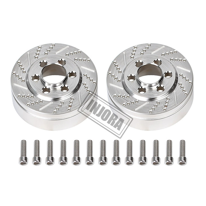 2PCS Silver Anodized Brass Brake Disc Weights for 1.9" 2.2" Wheels
