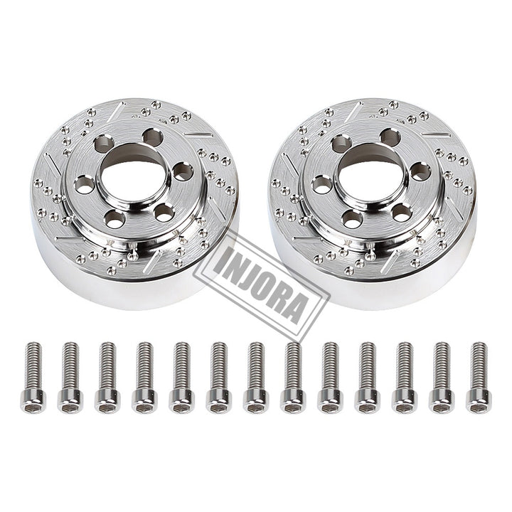 2PCS Silver Anodized Brass Brake Disc Weights for 1.9" 2.2" Wheels