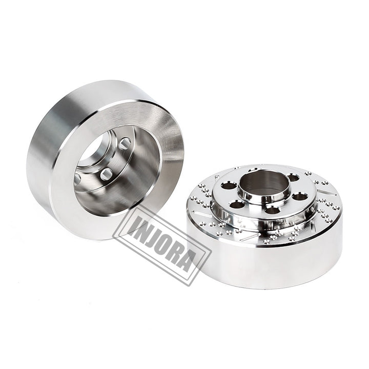 2PCS Silver Anodized Brass Brake Disc Weights for 1.9" 2.2" Wheels
