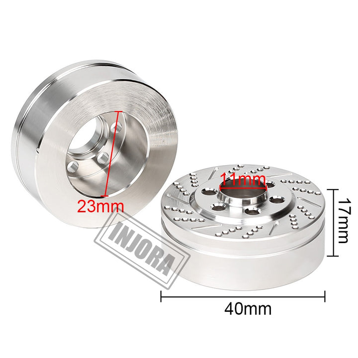 2PCS Silver Anodized Brass Brake Disc Weights for 1.9" 2.2" Wheels