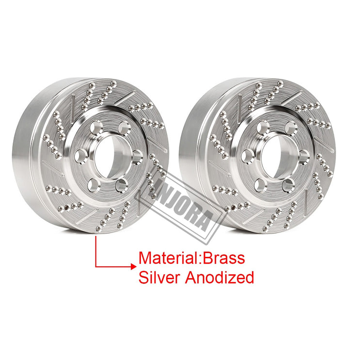 2PCS Silver Anodized Brass Brake Disc Weights for 1.9" 2.2" Wheels