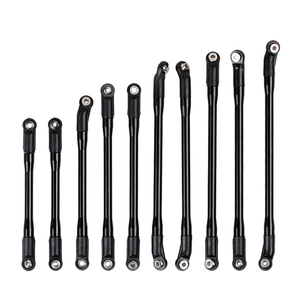 INJORA 10Pcs/Set 313mm Aluminum Links Set Plastic Rod Ends for Axial S