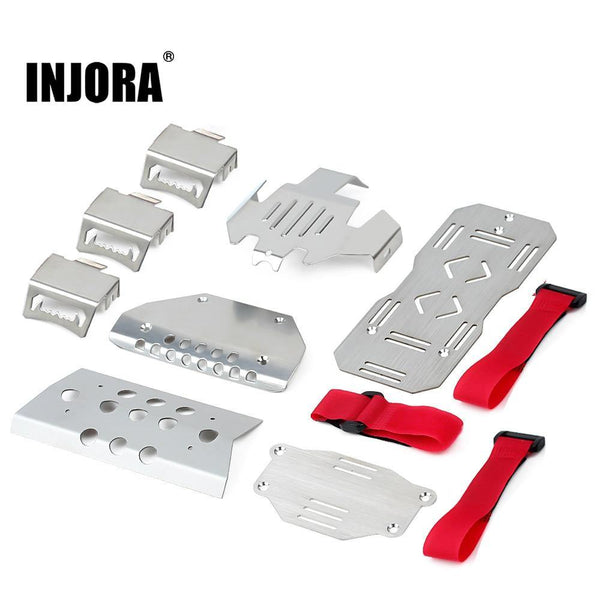Stainless Steel Chassis Armor Axle Protector Skid Plate for Traxxas TRX-6 G63 - INJORA