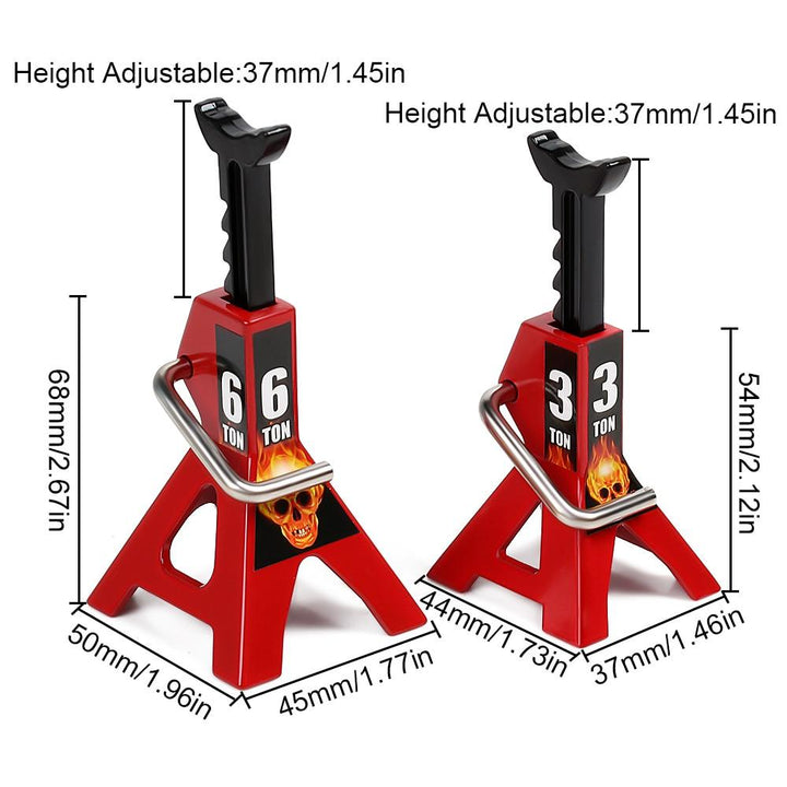 2pcs Metal Height Adjustable Jack Repair Stand for 1/10 RC Crawler