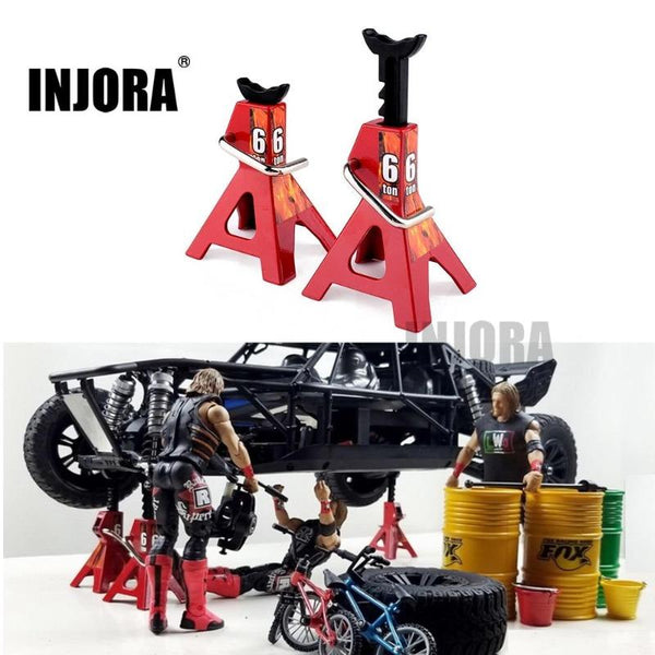 2pcs Mini Metal Height Adjustable Jack Stands for 1/10 RC Crawler
