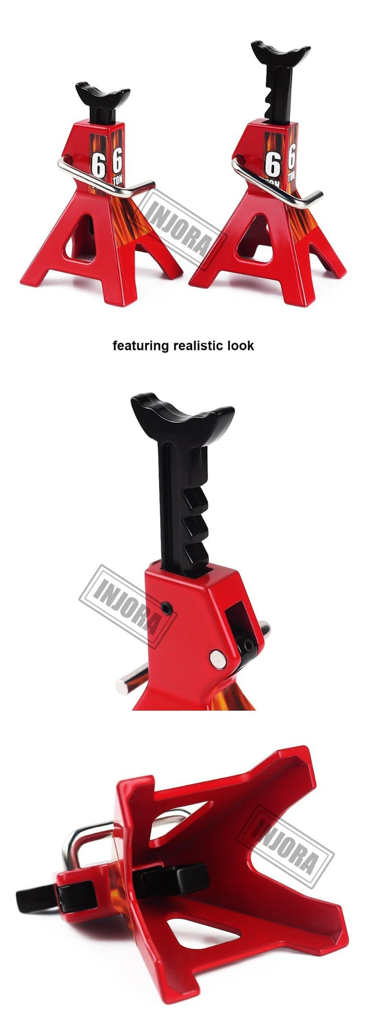 2pcs Mini Metal Height Adjustable Jack Stands for 1/10 RC Crawler