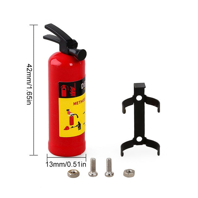 Mini Red Fire Extinguisher front, with size marking