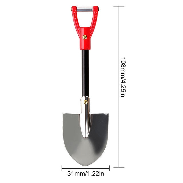 Mini red handle Shovel with size markings