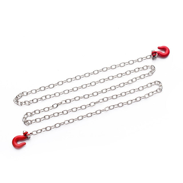 2 red hooks connected by steel chain