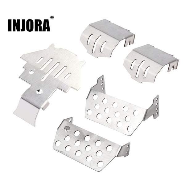 5 pcs Stainless Steel Chassis Armors with injora logo