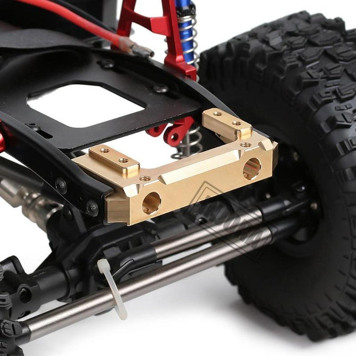 Brass Front Bumper Mount installed on a rc car right