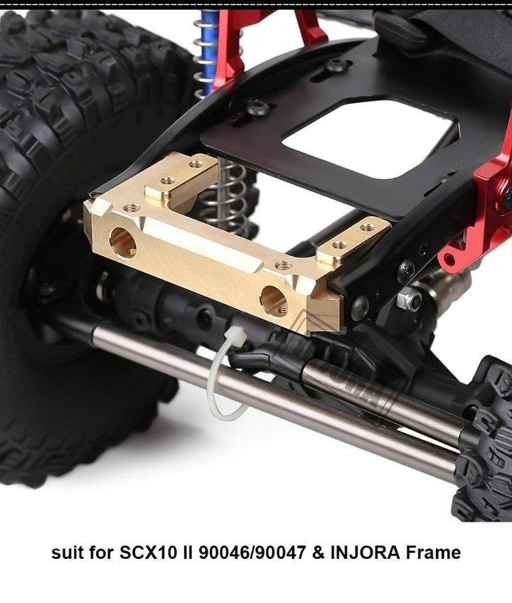 Brass Front Bumper Mount installed on a rc car left