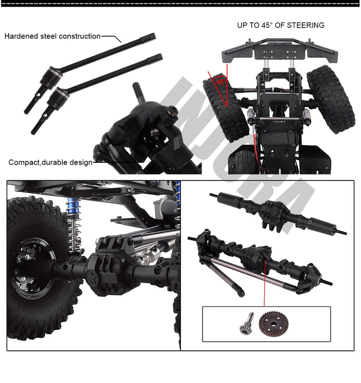313mm Wheelbase Assembled Frame Chassis for SCX10 II Jeep Cherokee