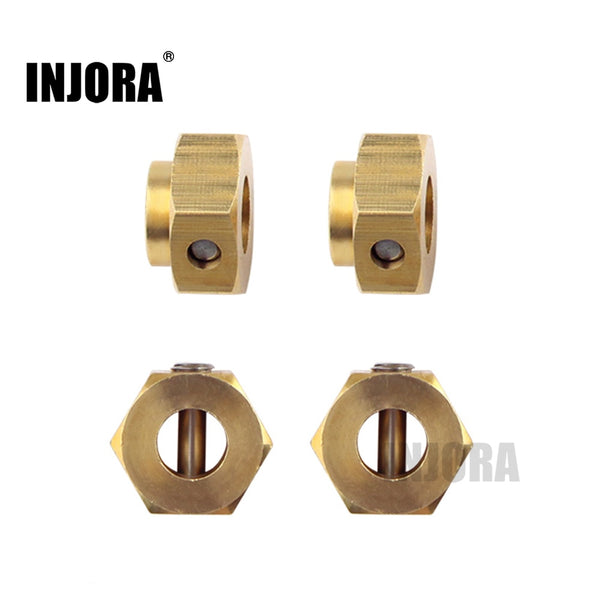 INJORA 4PCS/6PCS 12mm Heavy Brass Wheel Hex Hub Extenders for Traxxas TRX4 TRX6