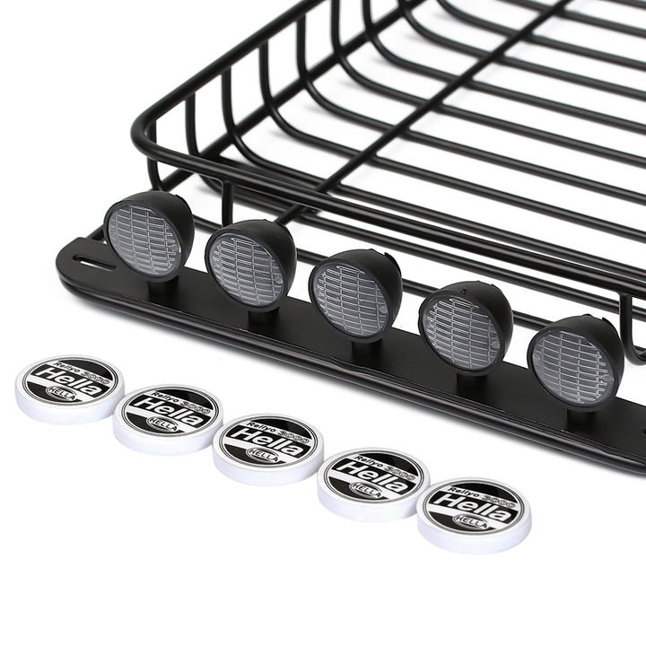 232*145mm Metal Roof Rack with 5 LED Lights for 1/10 RC Crawler