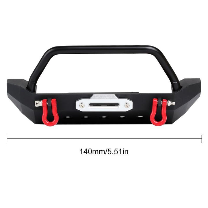 Metal Front Rear Bumper with Tow Hooks for 1/10 RC Crawler - INJORA