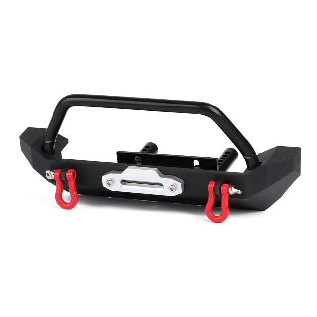 Metal Front Rear Bumper with Tow Hooks for 1/10 RC Crawler - INJORA