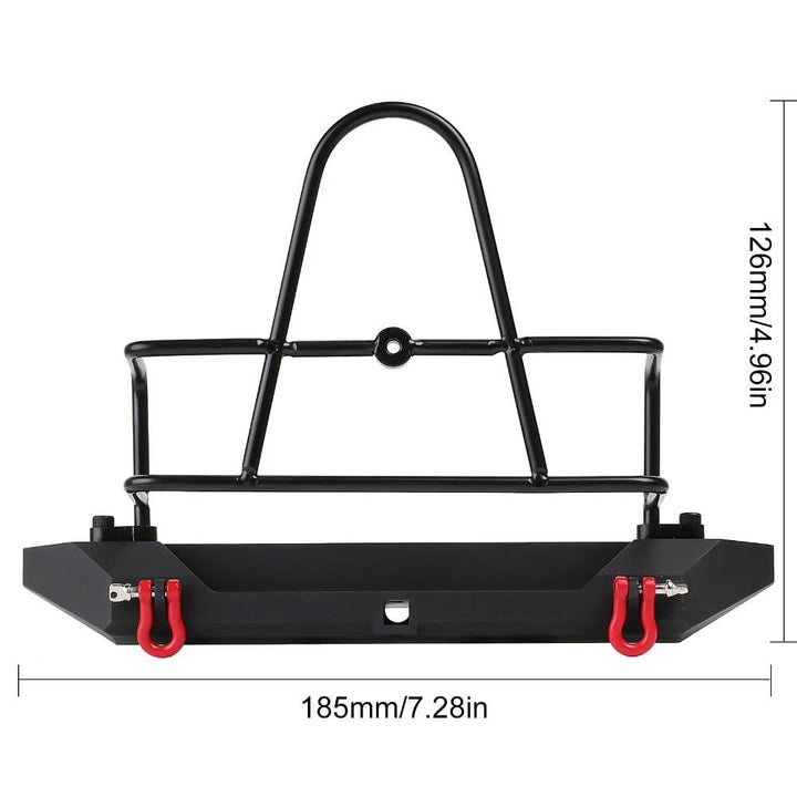 Metal Front Rear Bumper with Tow Hooks for 1/10 RC Crawler - INJORA