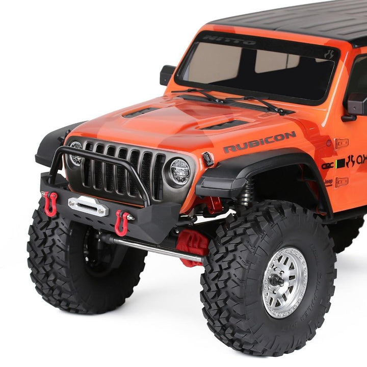 Metal Front Rear Bumper with Tow Hooks for 1/10 RC Crawler - INJORA