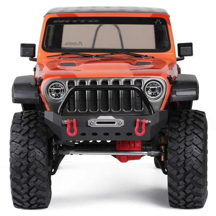 Metal Front Rear Bumper with Tow Hooks for 1/10 RC Crawler - INJORA