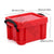 Red Plastic Storage Box with dimension markings