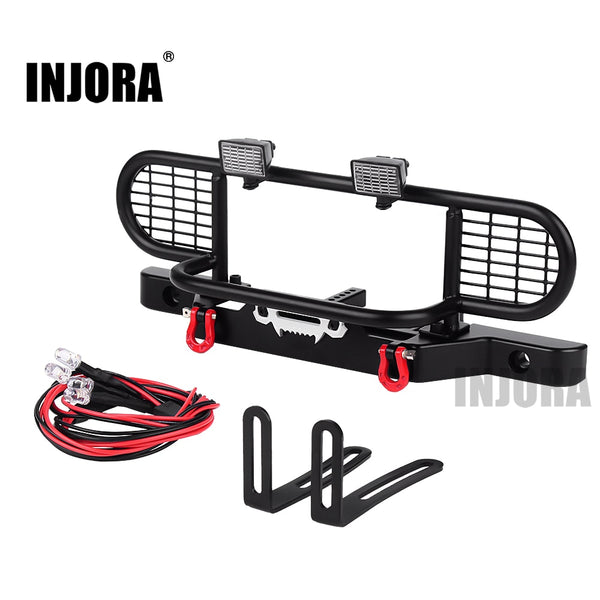 INJORA Metal Front Camel Trophy Bumper with Light for Traxxas TRX-4 Defender