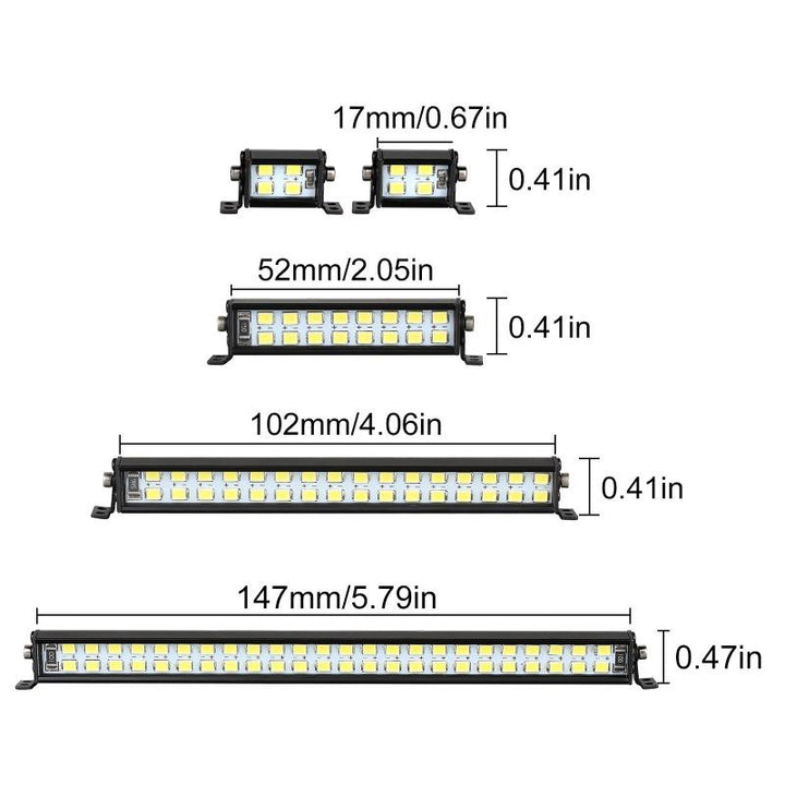 5 different length Light Bar with dimension marking