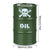 Mini Military Green Plastic Oil Drum with size markings