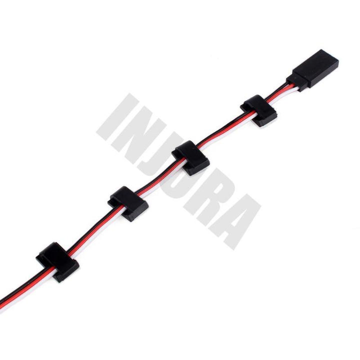 3 wires passed through 4 Wiring Buckles