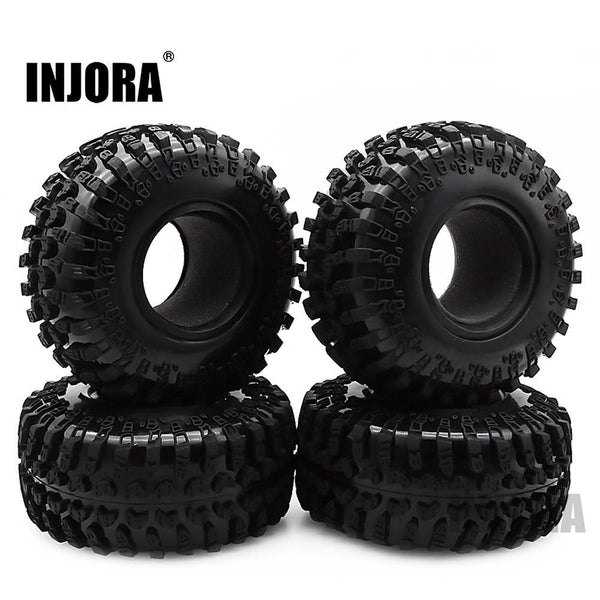 4PCS 2.2" 128*54mm Rubber Wheel Tires for 1/10 RC Rock Crawler - INJORA