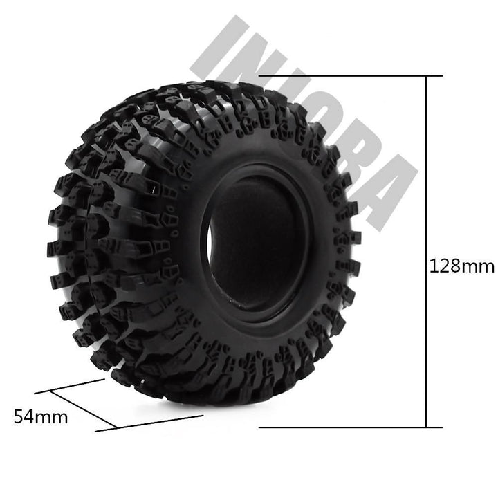 4PCS 2.2" 128*54mm Rubber Wheel Tires for 1/10 RC Rock Crawler - INJORA