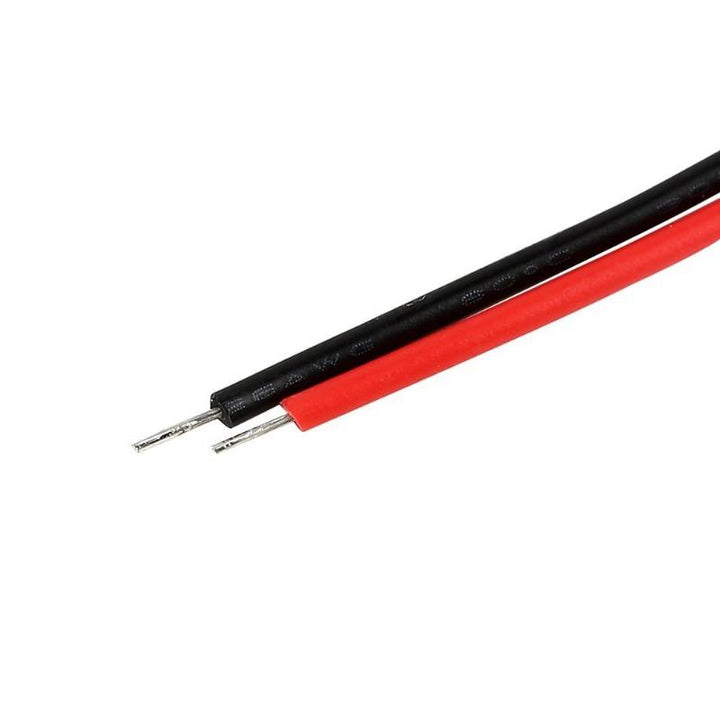 a black wire and a red wire