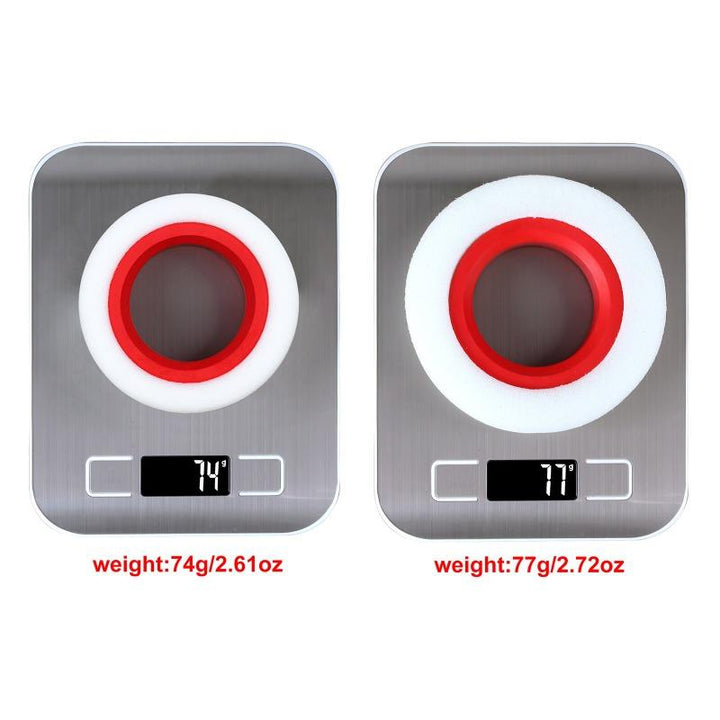 2 TPE Foam on 2 scales, Weight markings below
