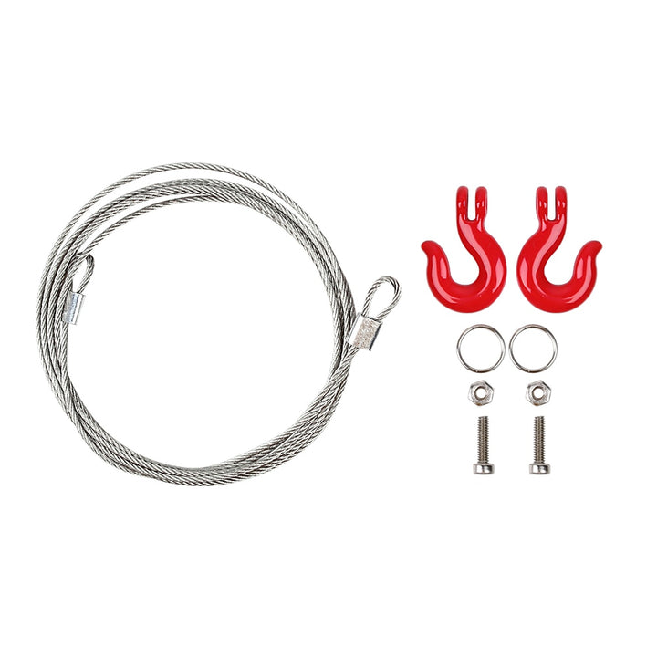 steel wire, 2 red hooks and screws